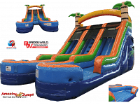 18' TROPICAL DOUBLE SPLASH WATER SLIDE